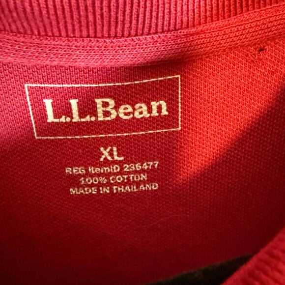 L.L Bean Shirt Mens XL Red Polo Shirt Long Sleeve Stretch Collare Casual - Picture 4 of 9